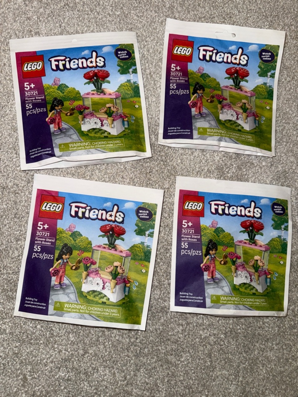 Nwt LEGO Friends Flower Stand Packets - 55 piece